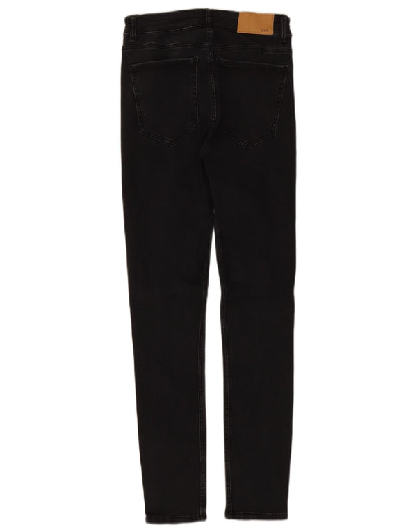 Zara Damen Skinny Jeans EU 36 XS W26 L28 Schwarze Baumwolle