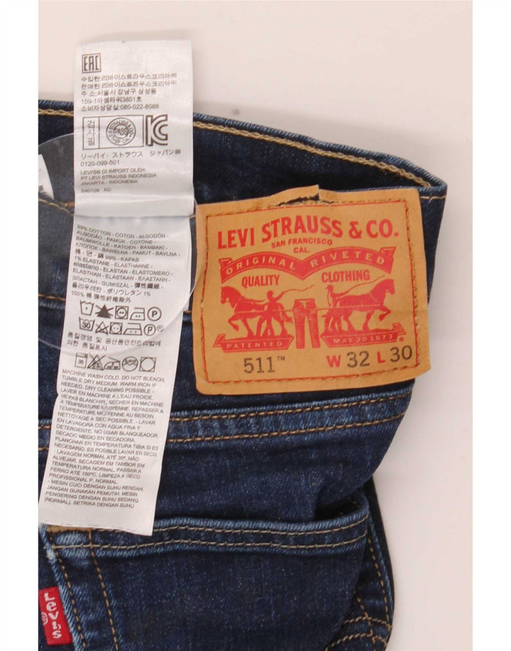 Levi's Herren 511 Slim Jeans W32 L30 Blaue Baumwolle