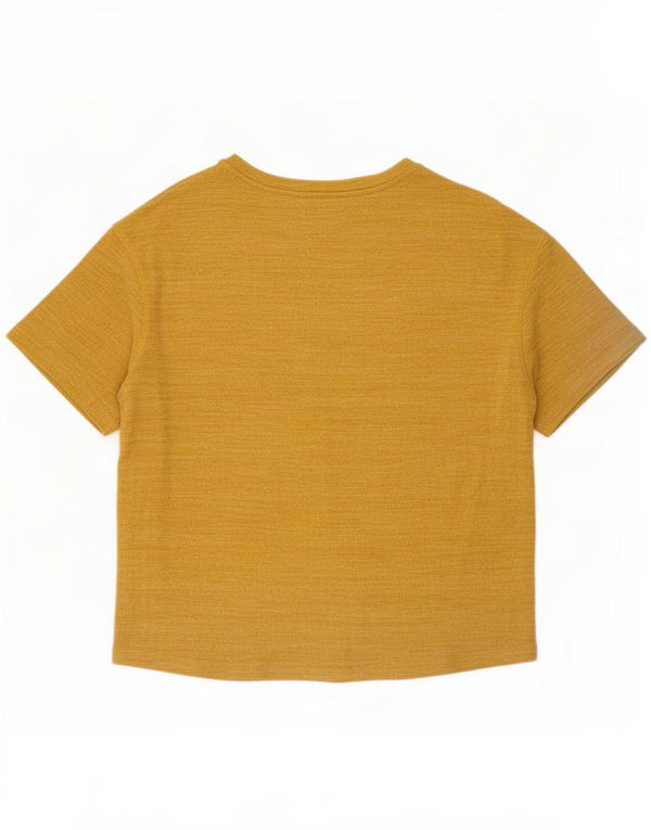 Marks & Spencer Damen T-Shirt Top UK 16 Large Gelbe Viskose