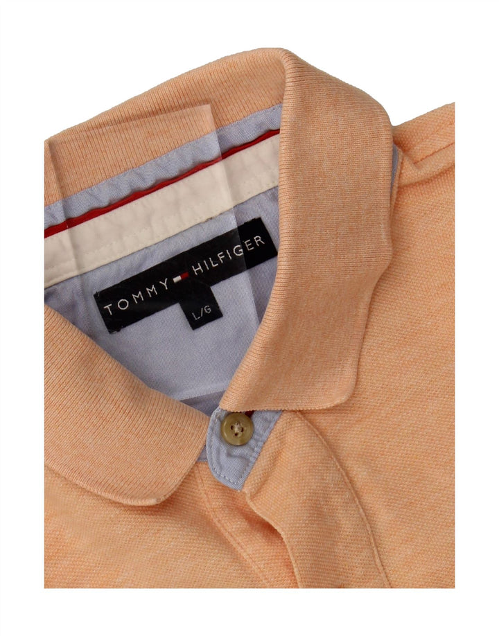 TOMMY HILFIGER Mens Polo Shirt Large Orange Vintage Tommy Hilfiger and Second-Hand Tommy Hilfiger from Messina Hembry 