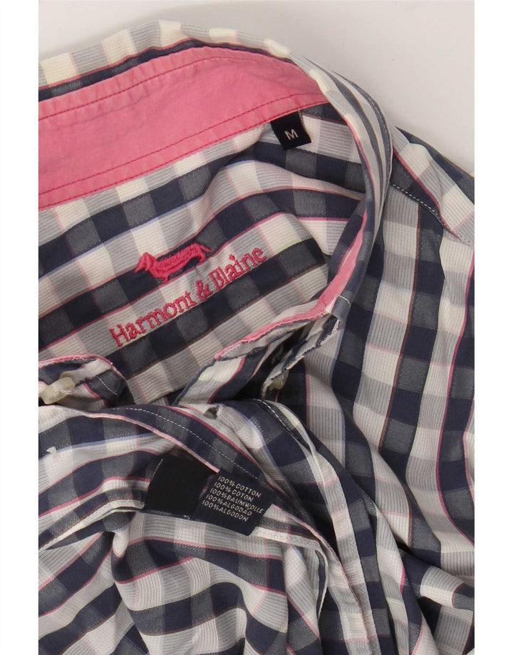Harmont & Blaine Herrenhemd aus mittelblau karierter Baumwolle