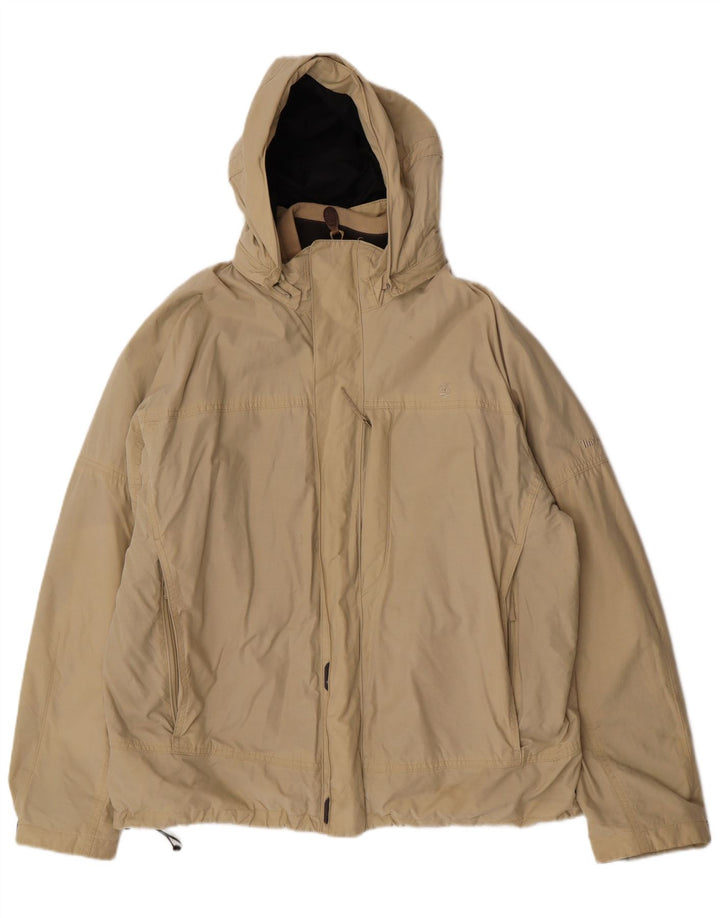 Timberland Herren-Windbreakerjacke mit Kapuze, UK 42, XL, Beige, Polyester