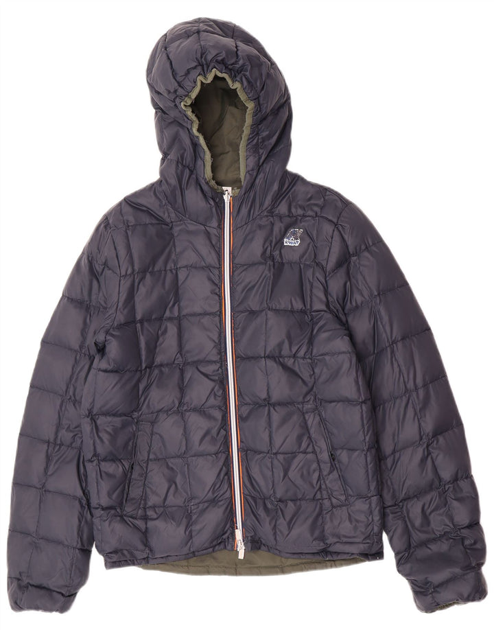 K-Way Herren Kapuzenjacke, wendbar, wattiert, UK 38, mittelgrün, Polyamid
