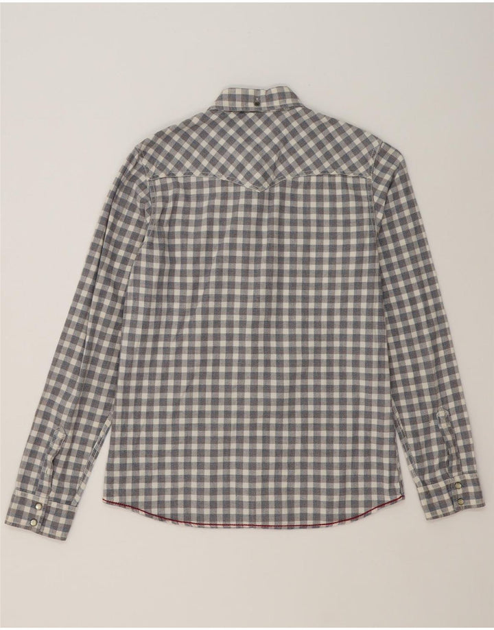 TOMMY HILFIGER Mens Flannel Shirt Small Grey Check Cotton Vintage Tommy Hilfiger and Second-Hand Tommy Hilfiger from Messina Hembry 