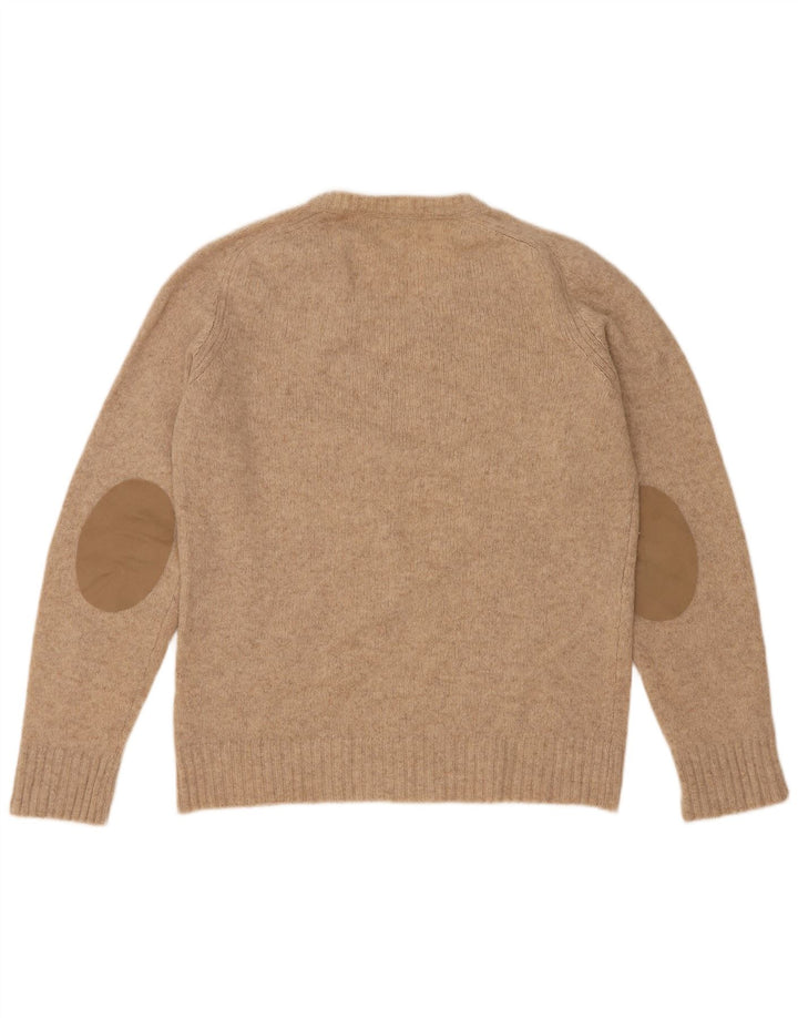 Zara Herren-Pullover mit V-Ausschnitt, große beige Wolle