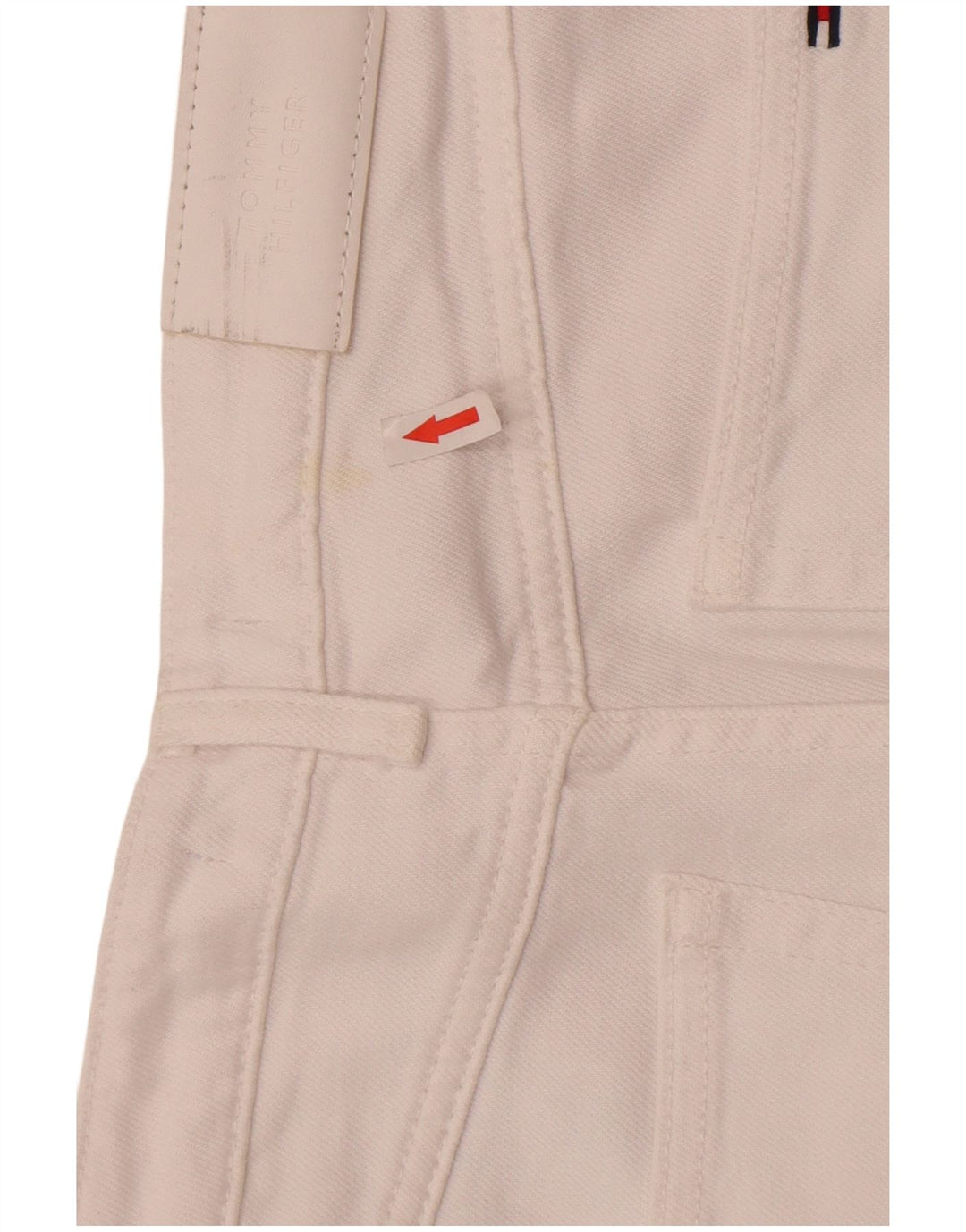 Tommy Hilfiger Damen Straight Jeans W27 L30 Weiße Baumwolle