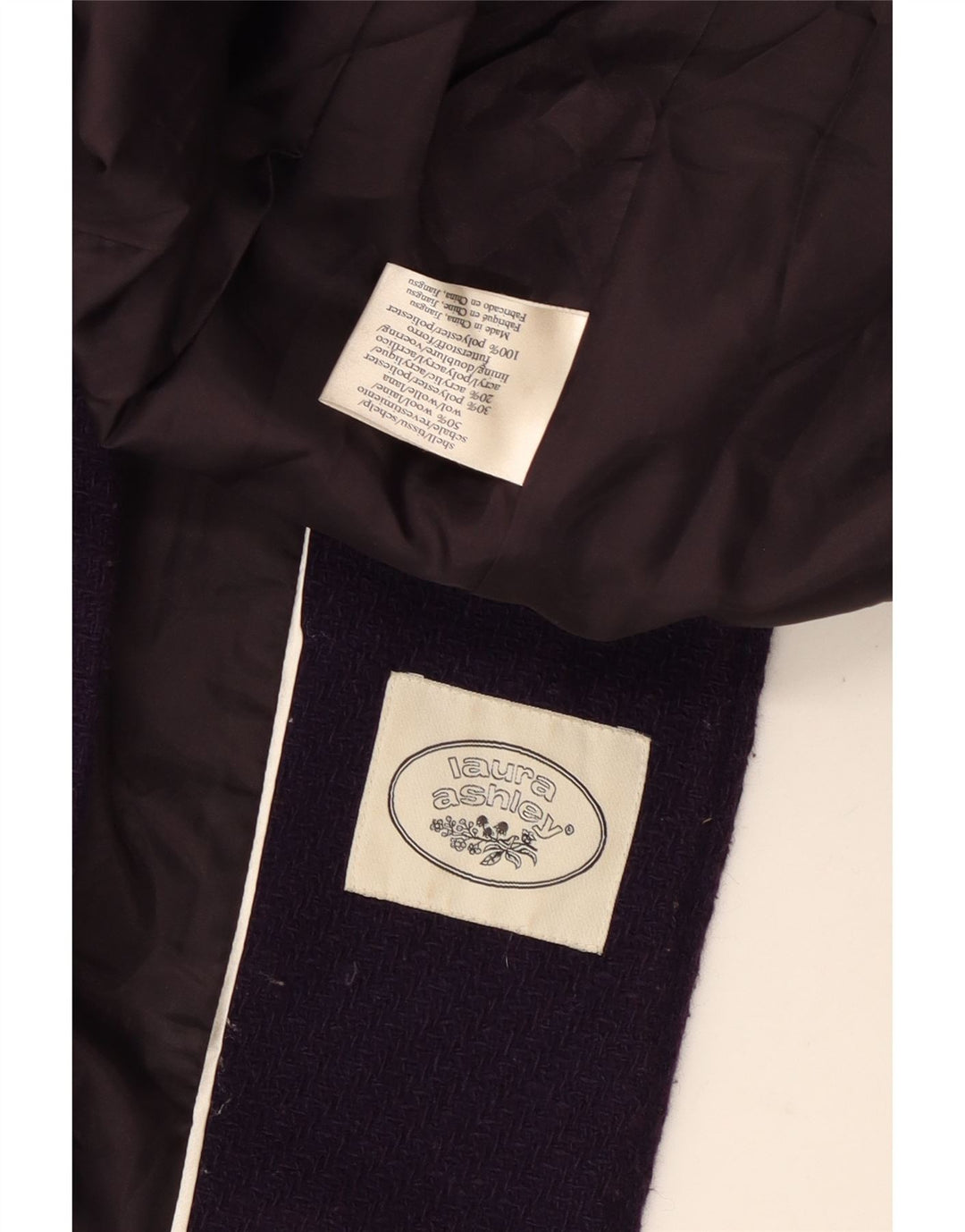 Laura Ashley Damen-Dufflecoat mit Kapuze, UK 14, mittelviolette Wolle