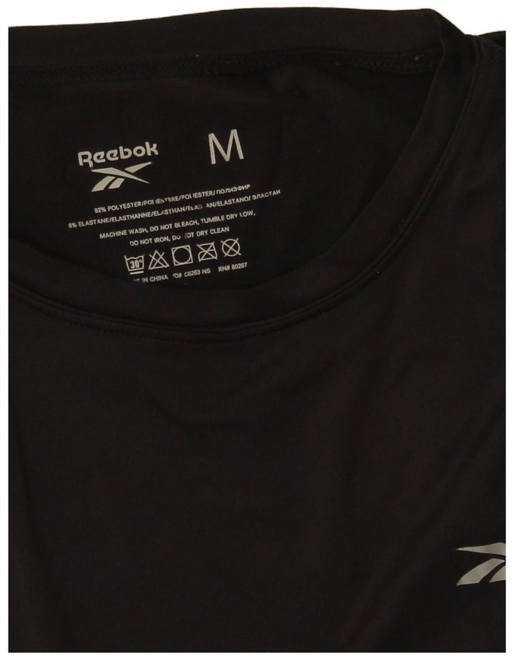Reebok Herren T-Shirt Top Medium Schwarz Polyester