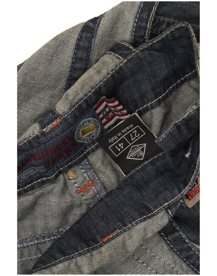 ROY ROGERS Damen Latzhose Denim Shorts IT 41 Small W27 Blaue Baumwolle