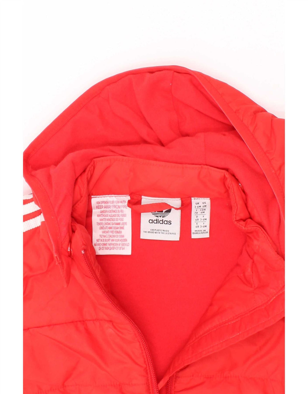 Adidas Baby-Jungen-Kapuzenjacke, gepolstert, 3–6 Monate, rotes Polyester