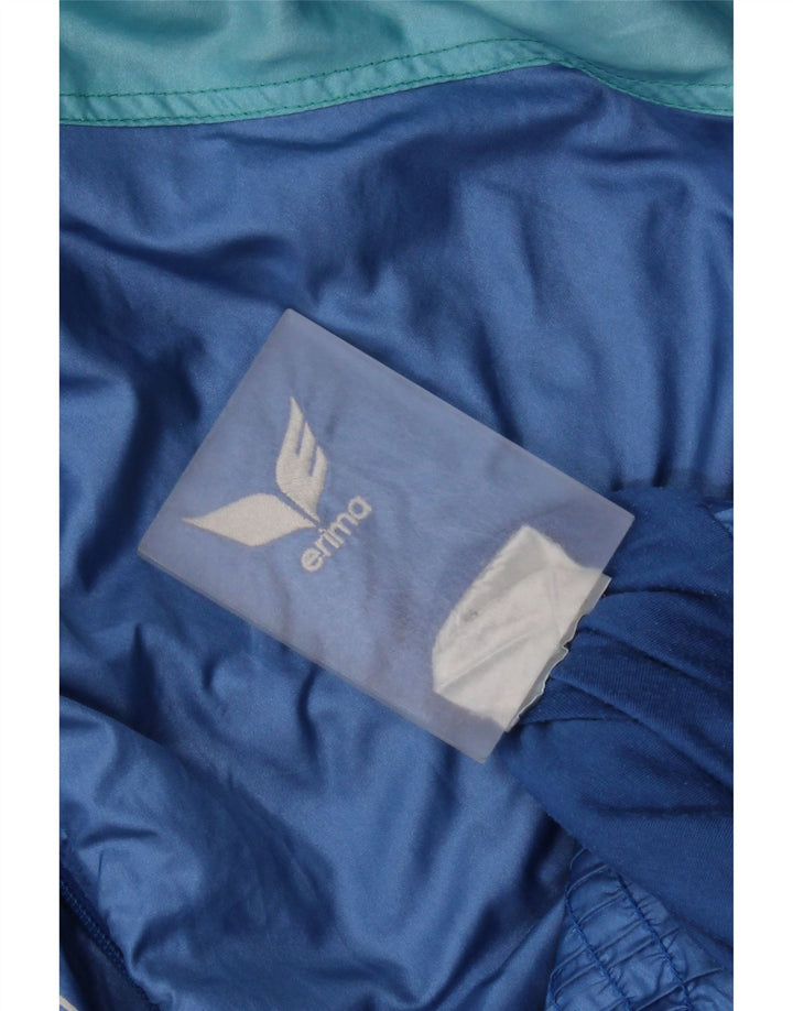 Erima Herren-Trainingsanzugoberteil mit grafischer lockerer Passform, mittelblau, Farbblock