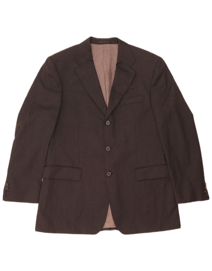Hugo Boss Mens 3 Button Blazer Jacket IT 50 Large Black Wool