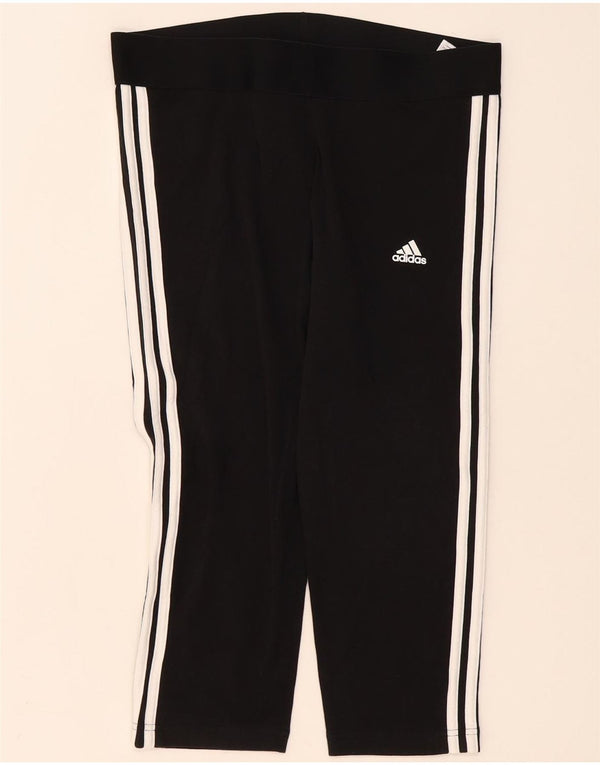 Adidas Damen Capri-Leggings UK 16/18 Große schwarze Baumwolle