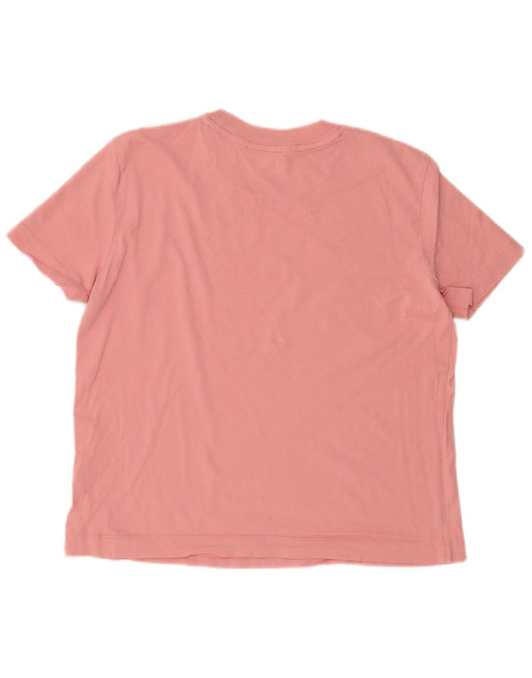 Calvin Klein Jeans Damen Grafik T-Shirt Top UK 14 Large Rosa Baumwolle
