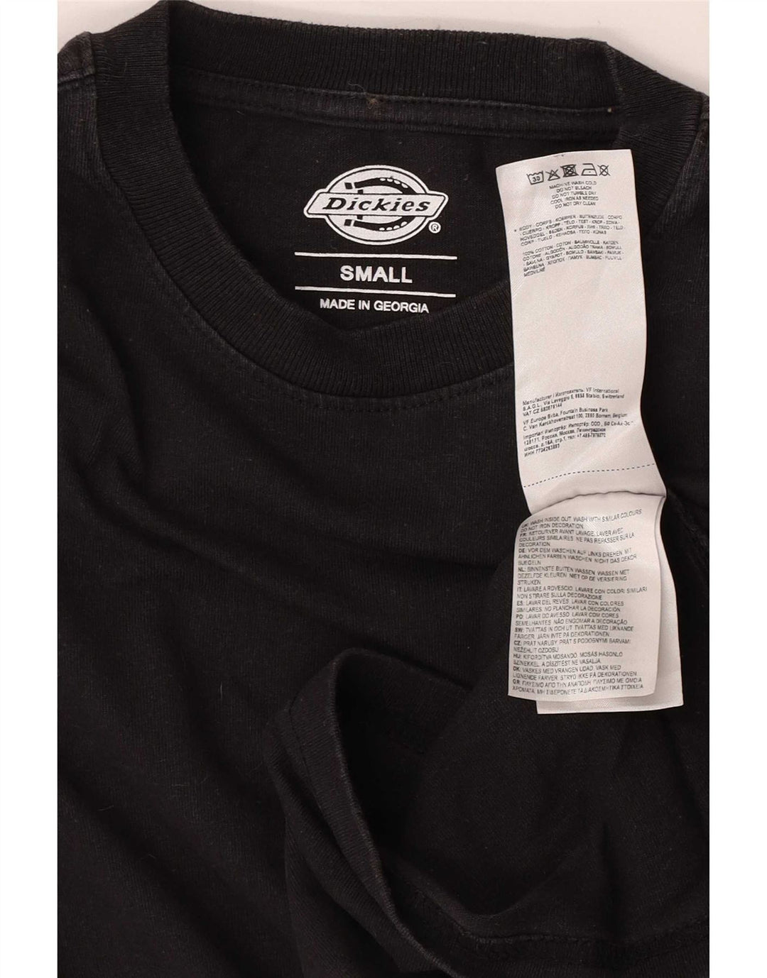 Dickies Herren-Oberteil mit Grafik, langärmlig, klein, aus schwarzer Baumwolle