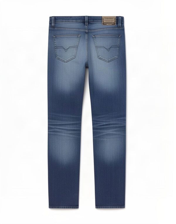 Diesel Herren Straight Jeans W34 L34 Blaue Baumwolle