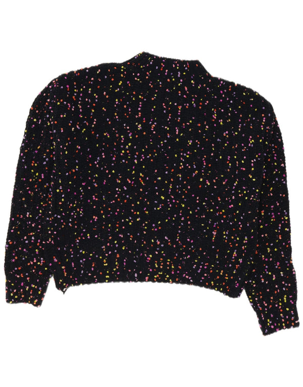 Marks & Spencer Mädchen-Pullover mit Rundhalsausschnitt, 12–13 Jahre, schwarz gefleckt