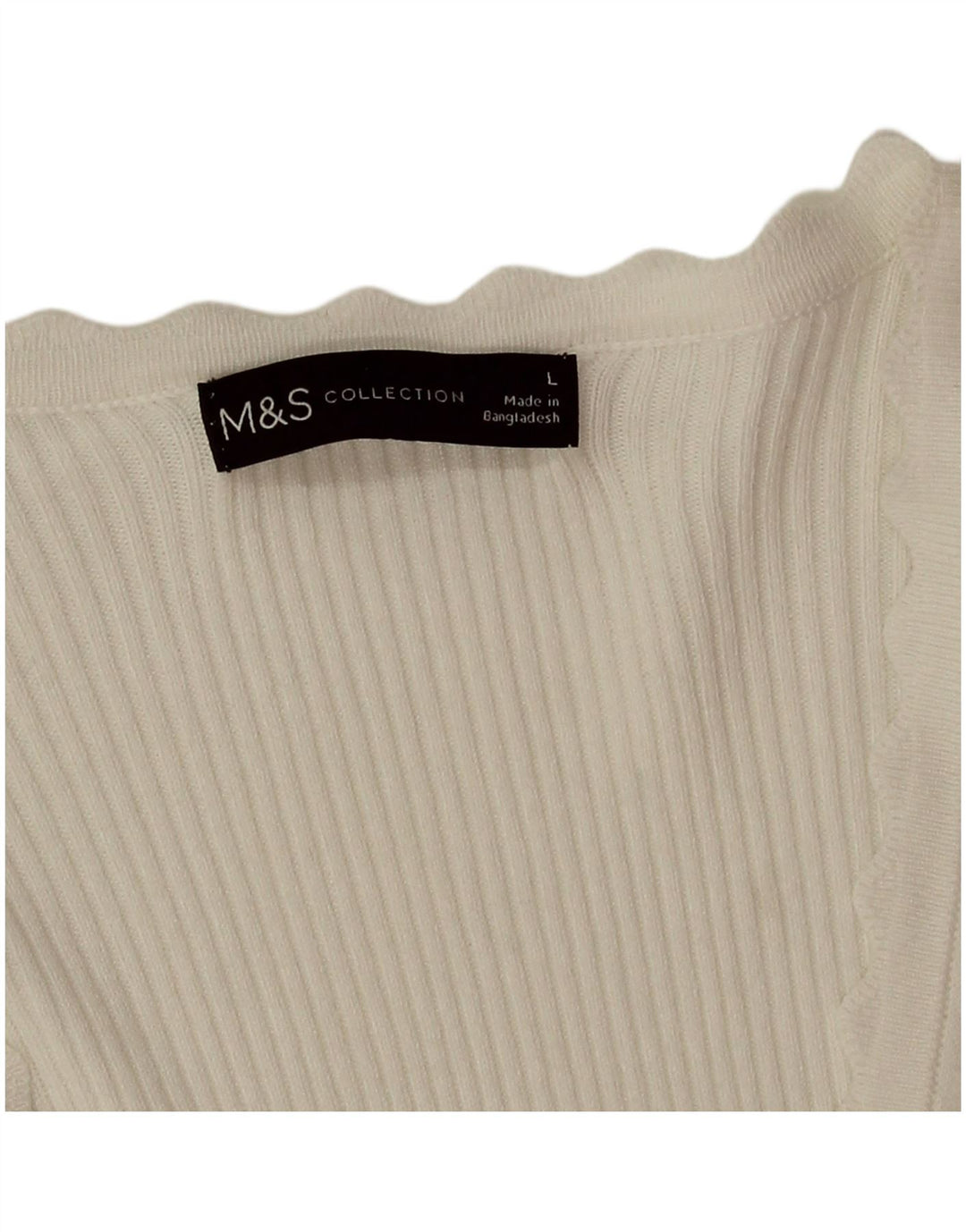 Marks & Spencer Damen T-Shirt Top UK 16 Large Weiße Viskose
