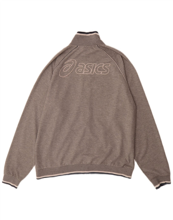 Asics Herren Graphic Trainingsanzug Top Jacke XL Grau Polyester Sport