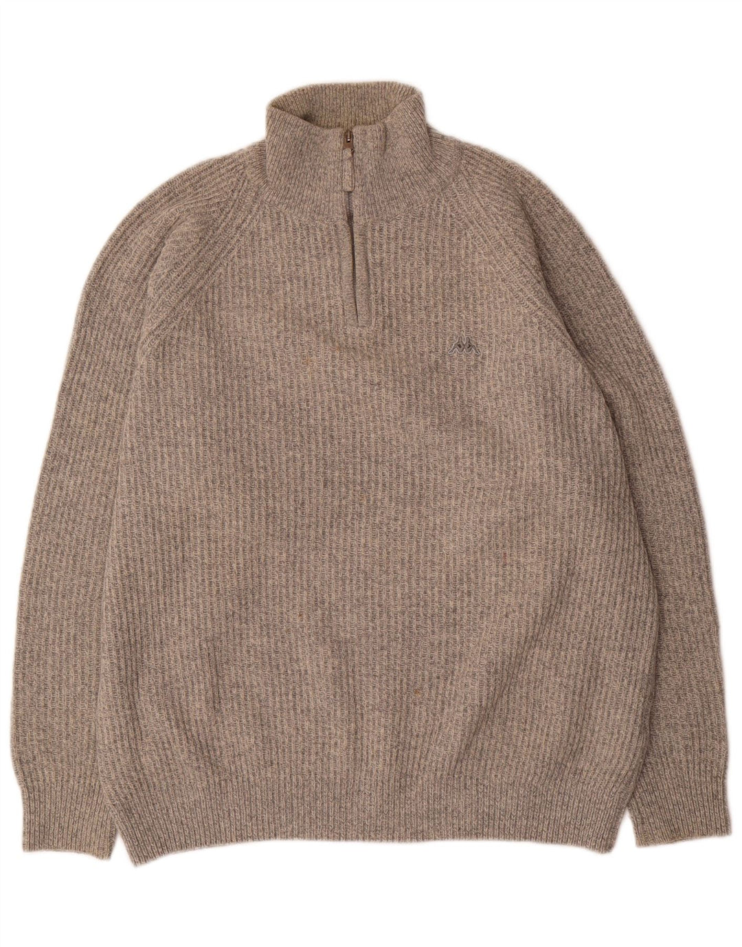 Kappa Herren-Pullover mit Reißverschluss, XL, graue Wolle