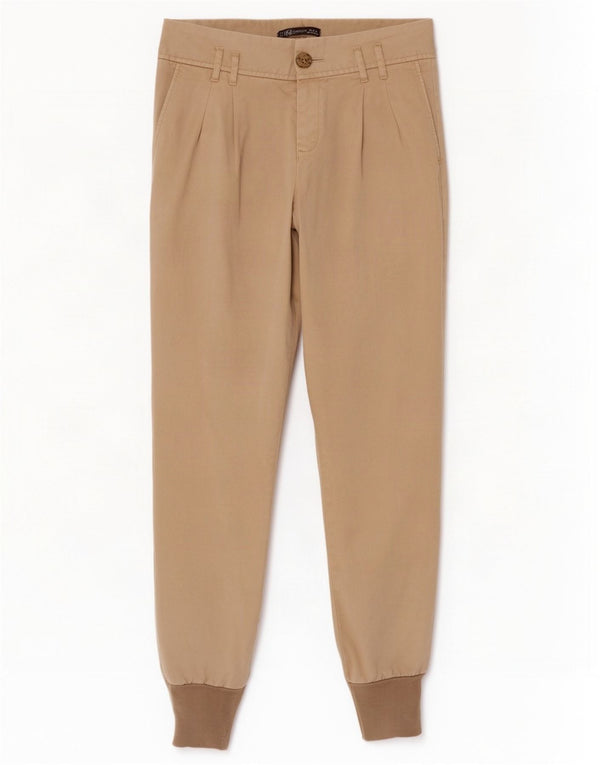Zara Damen Jogger Chinohose EU 34 2XS W24 L28 Beige Baumwolle