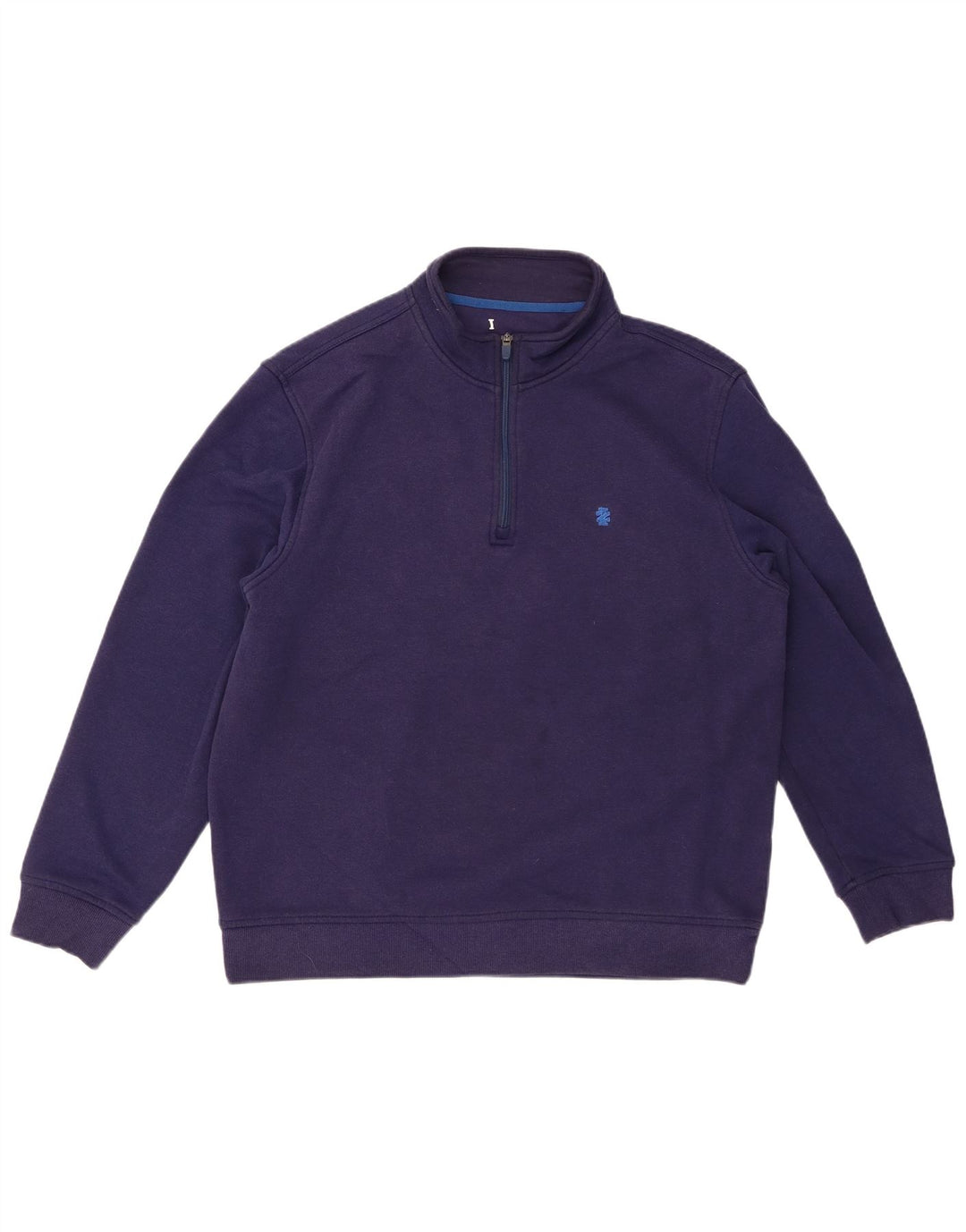 ADVANTAGE Herren-Sweatshirt mit Reißverschluss am Hals, großes marineblaues Polyester