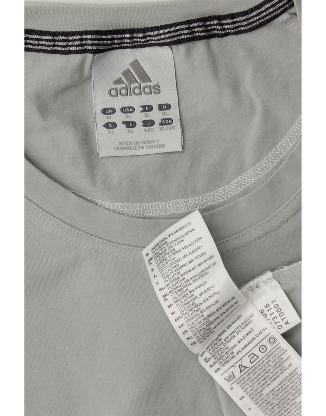 Adidas Herren T-Shirt Top XL Grau Baumwolle
