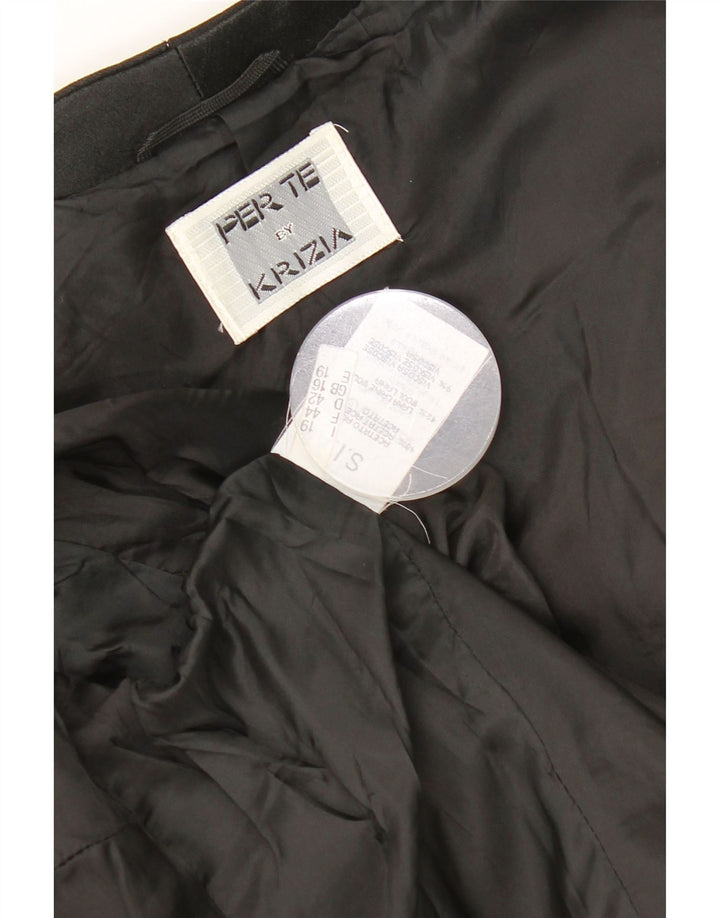 Perte by Krizia Damen 1-Knopf-Blazerjacke UK 16 Large Schwarz Acetat