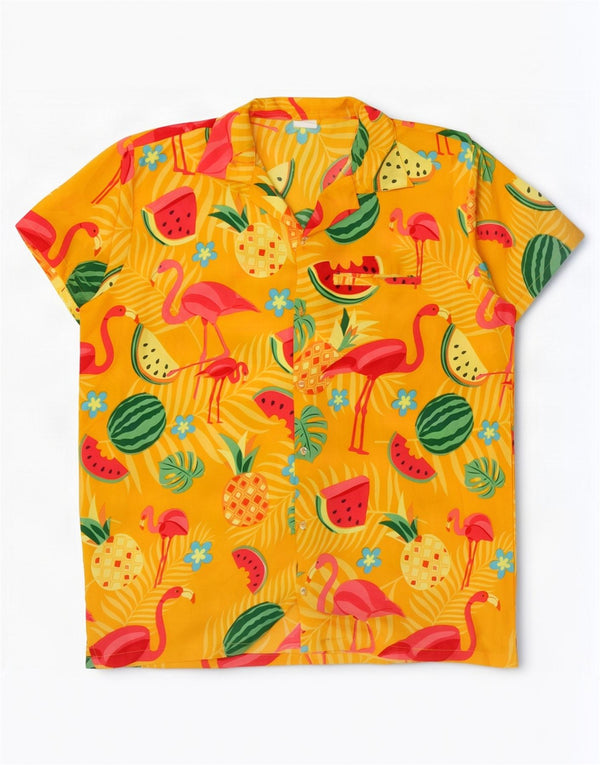 Vintage Herren Grafik Kurzarmshirt XL Gelb Terivoile Festival
