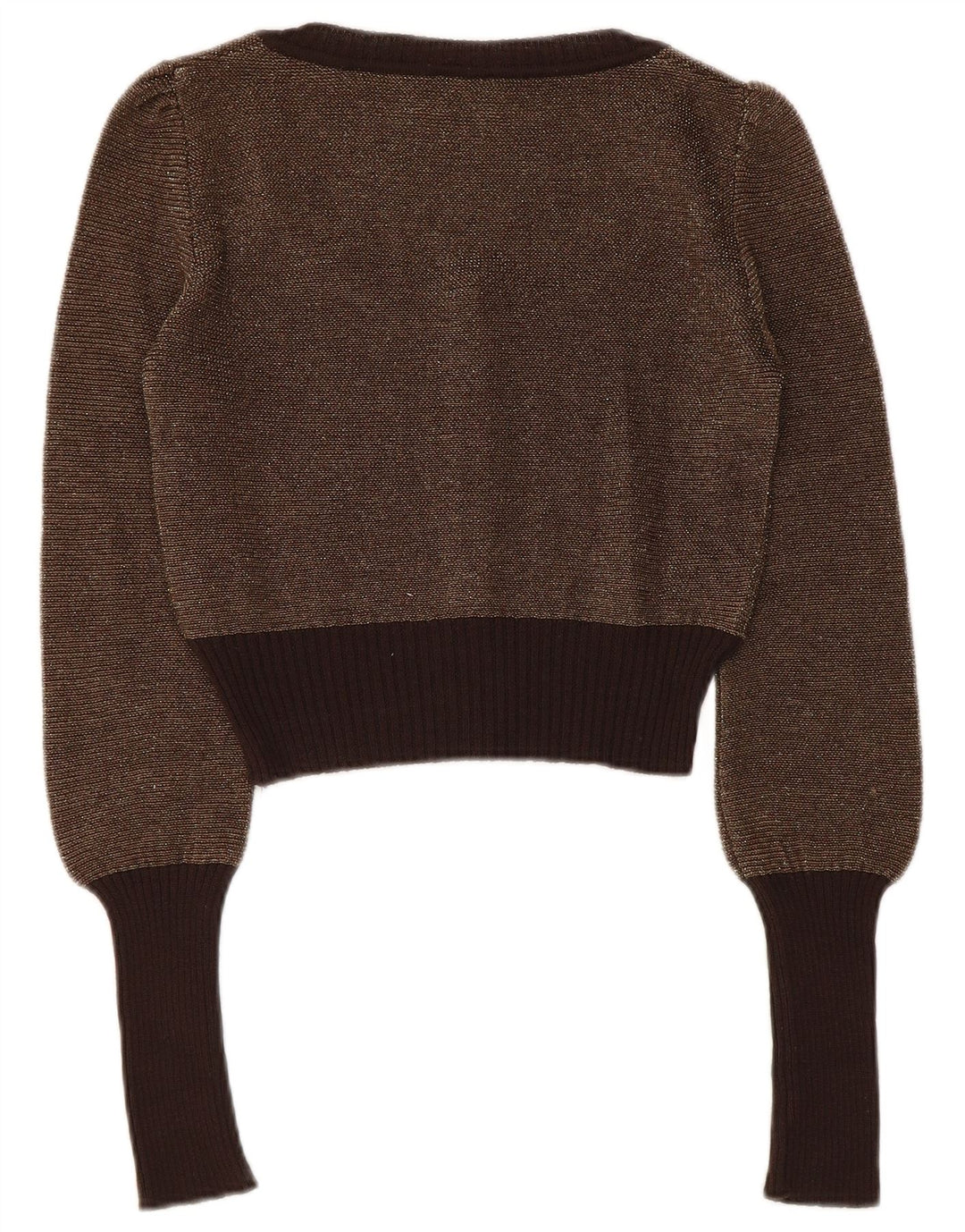 Max & Co. Damen Crop Cardigan Pullover UK 12 Mittelbraun Farbblock