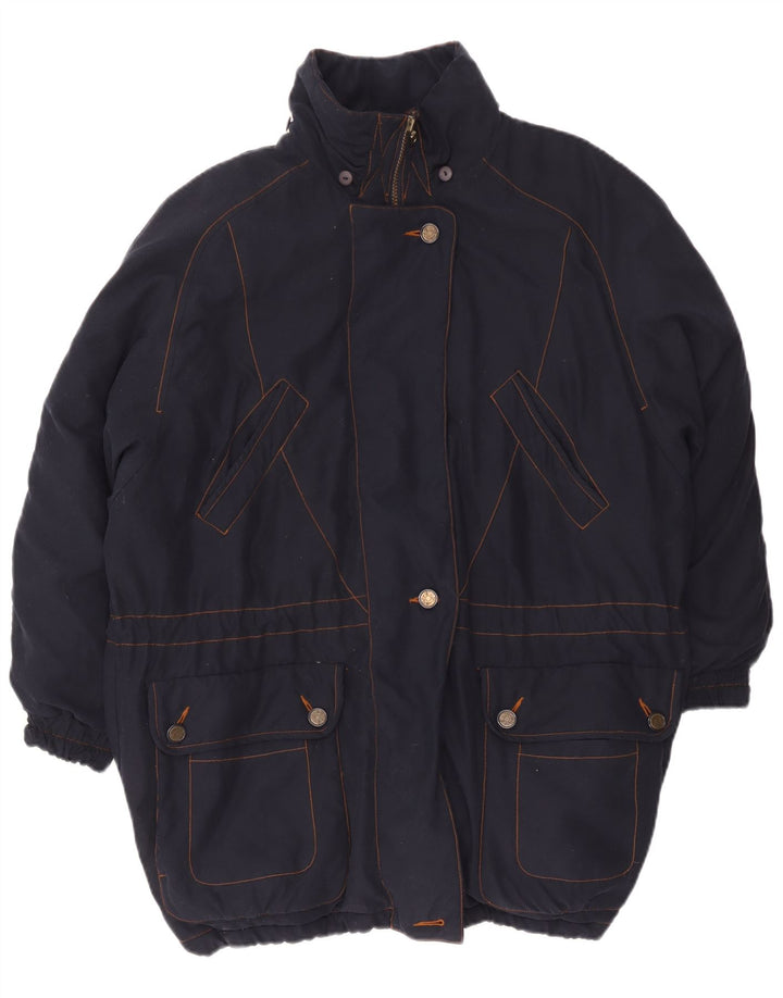 Daunen Damen Wattierte Jacke EU 46 XL Marineblau Polyester