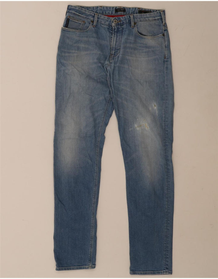 Armani Herren J06 Slim Jeans W9 L32 Blaue Baumwolle