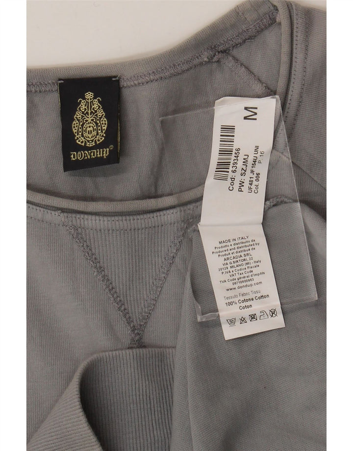 Dondup Herren-Sweatshirt mit Grafik, ärmellos, mittelgraue Baumwolle
