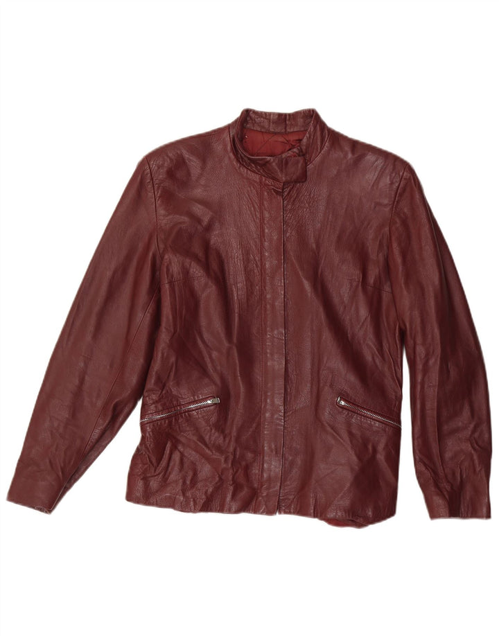 Loredana Damen Lederjacke UK 10 Small Kastanienbraun