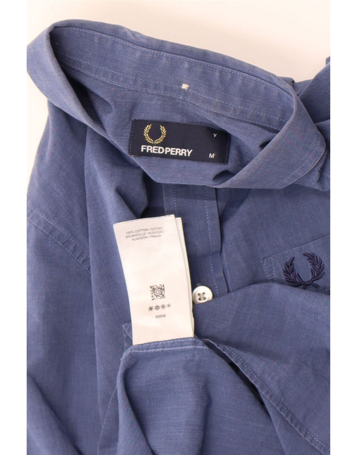 Fred Perry Jungen-Hemd, 10–11 Jahre, blaue Baumwolle