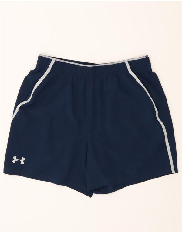 Under Armour Damen Sportshorts UK 16 Large Marineblau Polyester