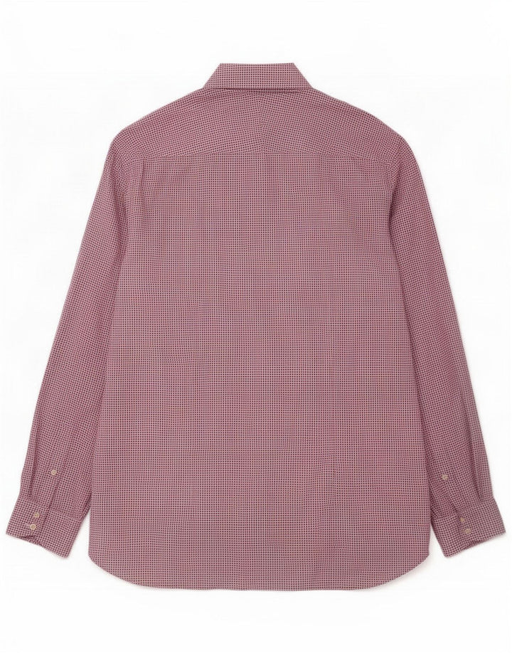 Ted Baker Herren-Hemd mit abstraktem Muster, klassische Passform, Größe 16, große rote Baumwolle