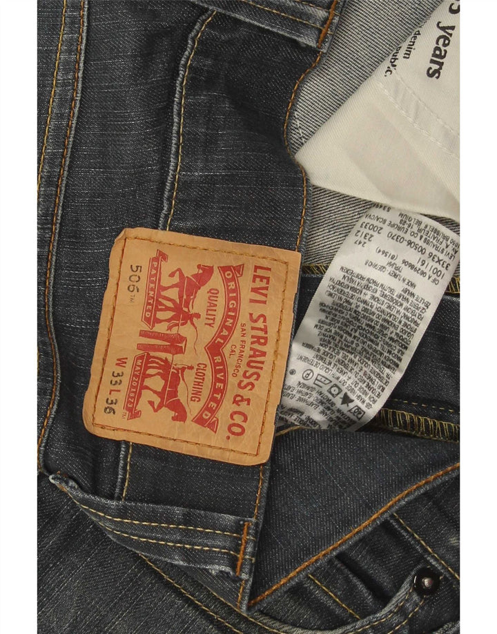 Levi's Herren 506 Straight Jeans W33 L36 Blaue Baumwolle
