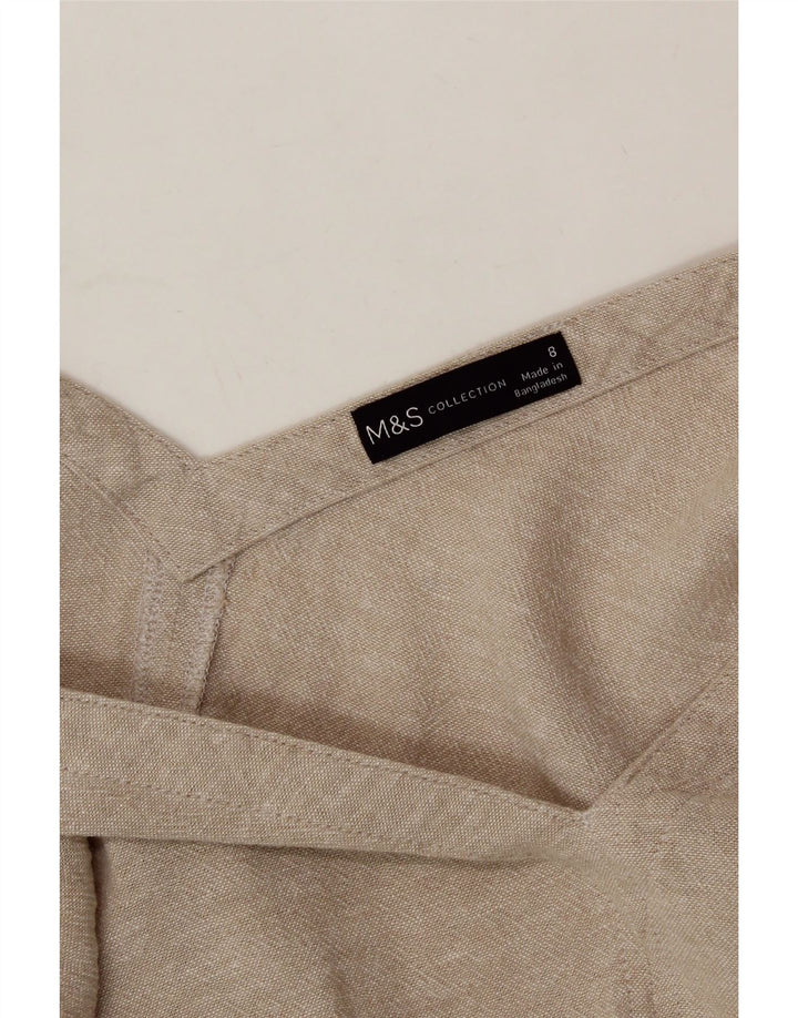 MARKS & SPENCER Womens Sheath Dress US 8 Medium Beige Linen Vintage Marks & Spencer and Second-Hand Marks & Spencer from Messina Hembry 