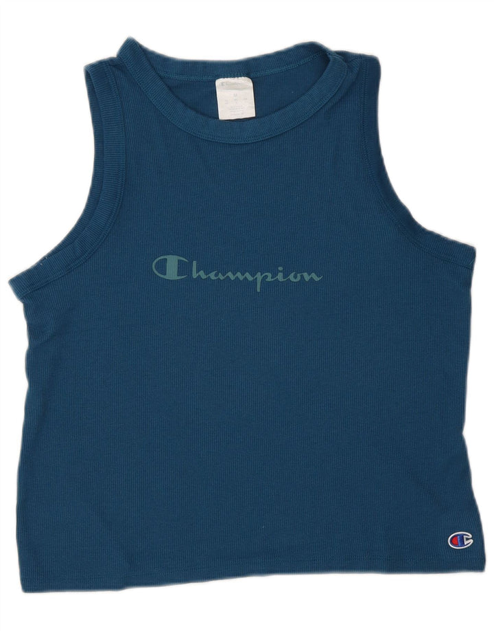 Champion Damen-Top mit Grafik, UK 12, Mittelblau, Polyester