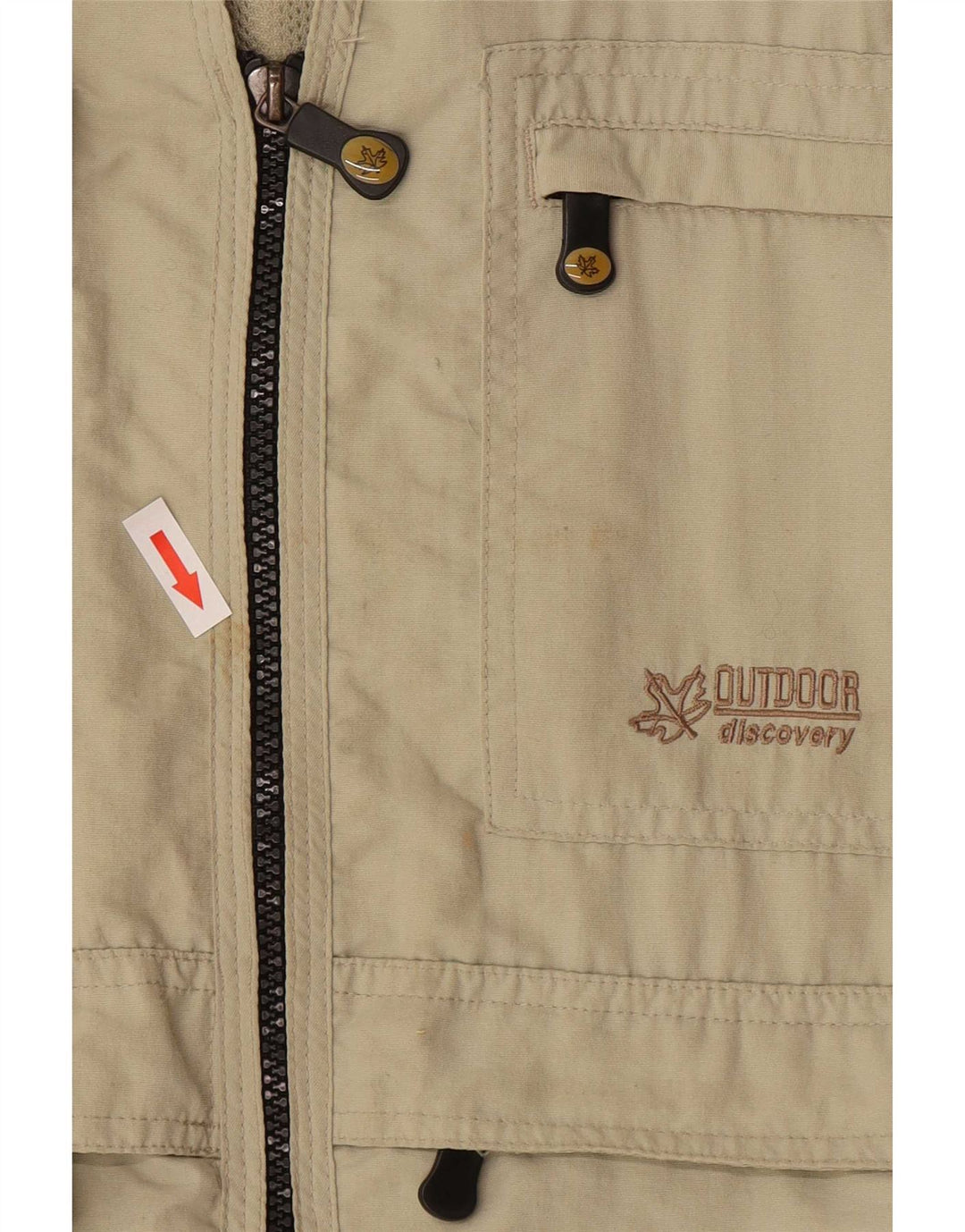 Vintage Herren Utility Gilet UK 40/42 Medium Beige Polyester