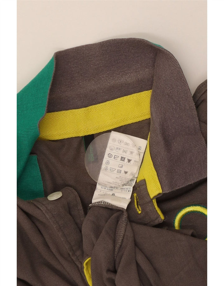 BENETTON Herren-Poloshirt aus mittelgrauer Baumwolle