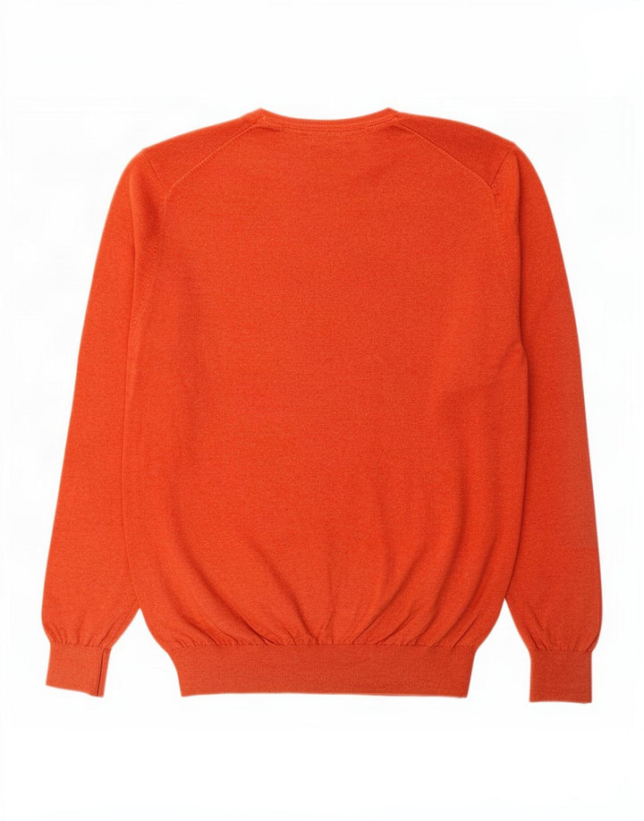 Massimo Dutti Herren-Pullover mit V-Ausschnitt, große rote Baumwolle