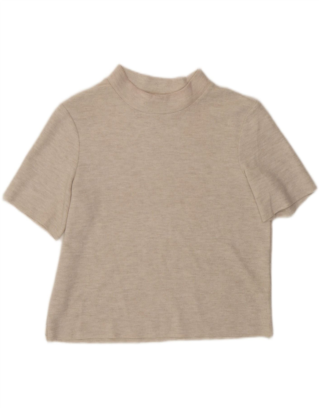 Zara Damen T-Shirt Top UK 14 Mittelbeige meliert