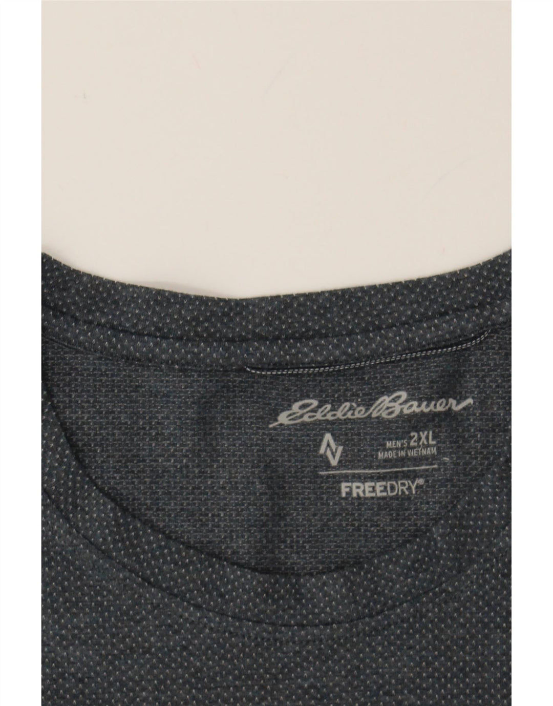 EDDIE BAUER Mens T-Shirt Top 2XL Blue Argyle/Diamond Polyester Vintage Eddie Bauer and Second-Hand Eddie Bauer from Messina Hembry 