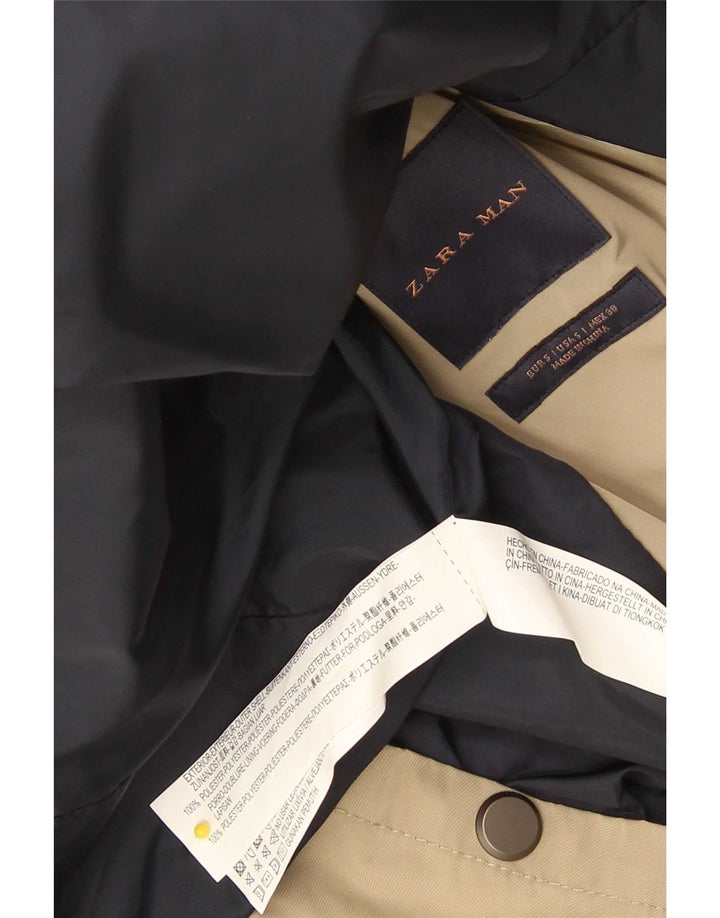 Zara Herren Trenchcoat UK 36 Small Beige Polyester