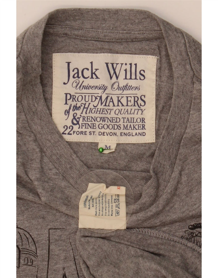 JACK WILLS Herren-T-Shirt mit Grafik, mittelgrau gesprenkelte Baumwolle