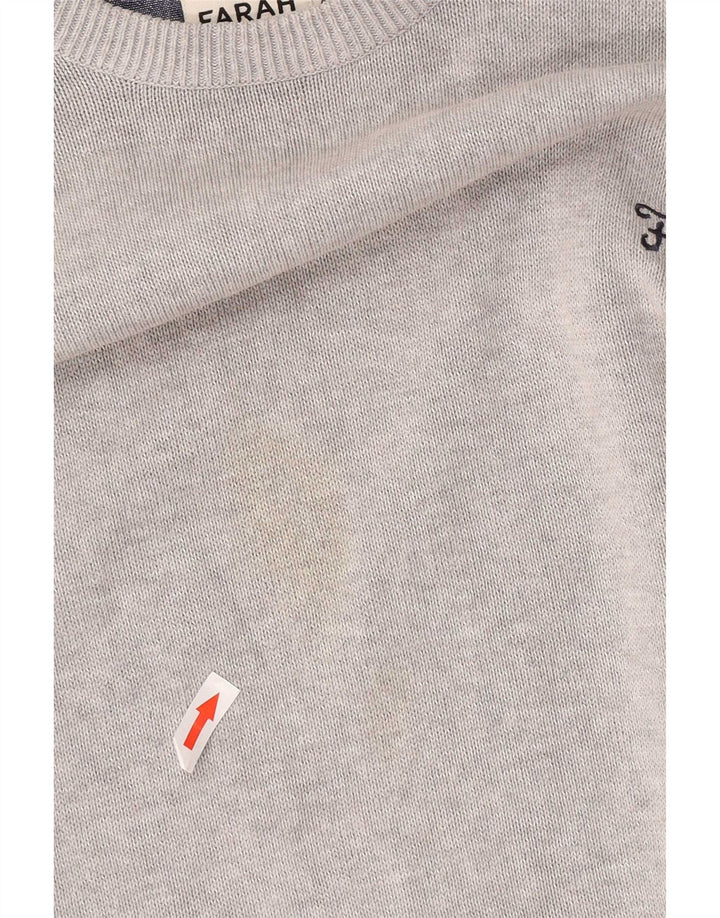 Farah Herren-Pullover mit U-Boot-Ausschnitt, 2XL, graue Baumwolle