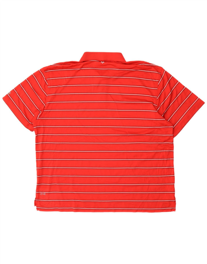 Izod Herren-Golf-Poloshirt, 2XL, rot gestreift, Polyester