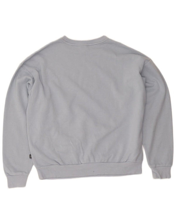 Puma Womens Graphic Relaxed Fit Sweatshirt Pullover UK 14 Große blaue Baumwolle
